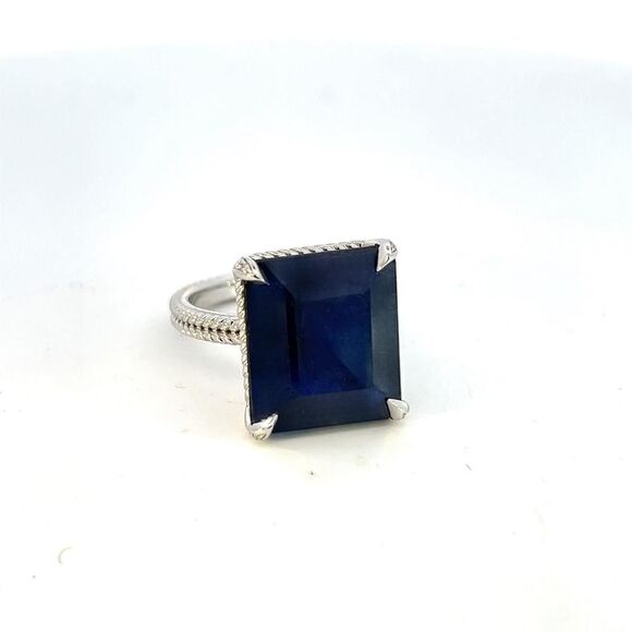 Natural Solitaire Sapphire Ring 6.5 14k W Gold 7 TCW Certified $3,150 310545 - Picture 15 of 15